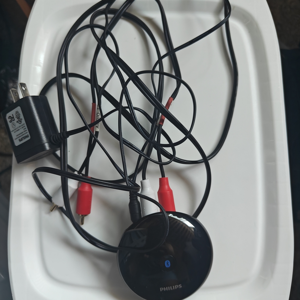 Philips Black Audio Hub with Red and White Connectors